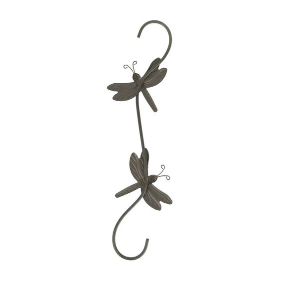 Set of 4 Rustic Metal Hook Plant Hangers Hummingbird, Bee, Butterfly, Dragonfly - Picture 3 of 5